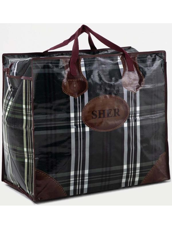 Сумка хозяйственная на молнии, 73 л, цвет чёрный