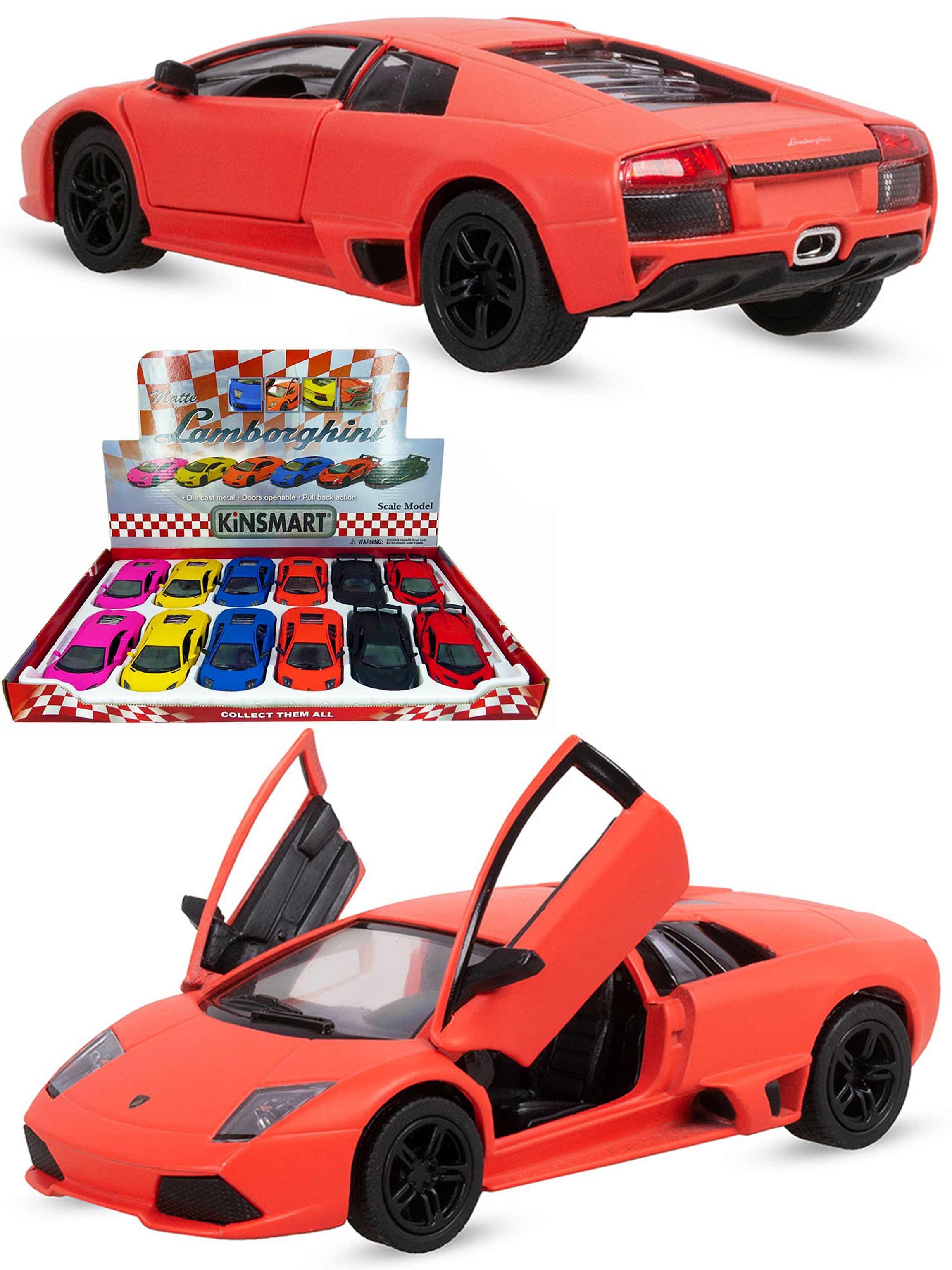 Металлическая машинка Kinsmart 1-32-36 «Matte Lamborghini» KT5370D, инерционная / Оранжевый
