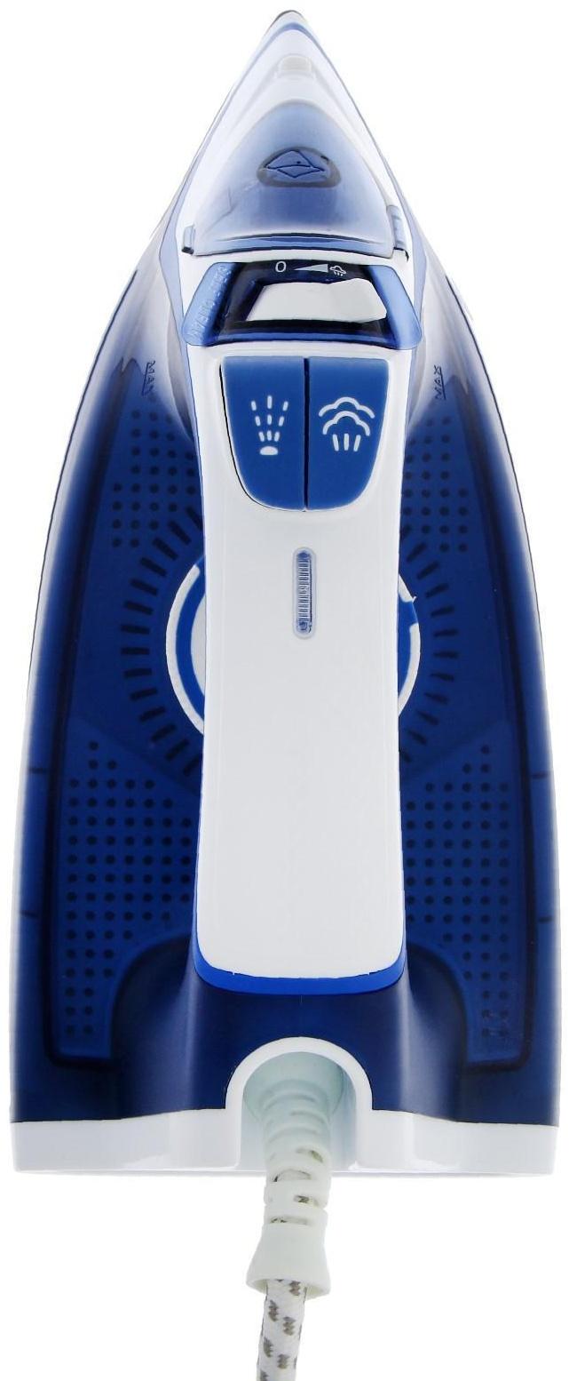 Утюг WILLMARK SI-2267CB, 2200 Вт, антипригарная подошва, 20 г/мин, 210 мл, сине-белый