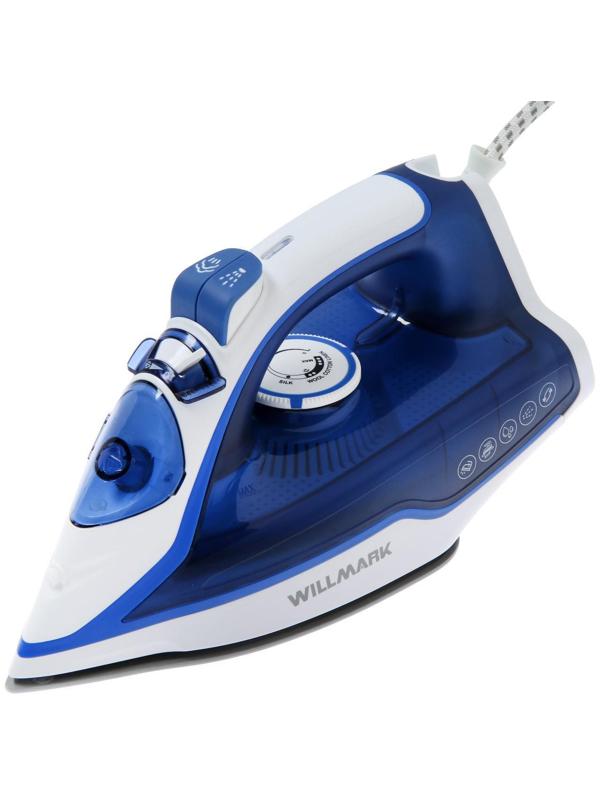 Утюг WILLMARK SI-2267CB, 2200 Вт, антипригарная подошва, 20 г/мин, 210 мл, сине-белый