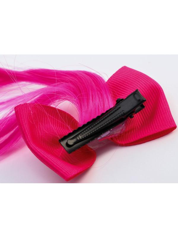 Прядь для волос бант со стразой, градиент фуксия, WINX