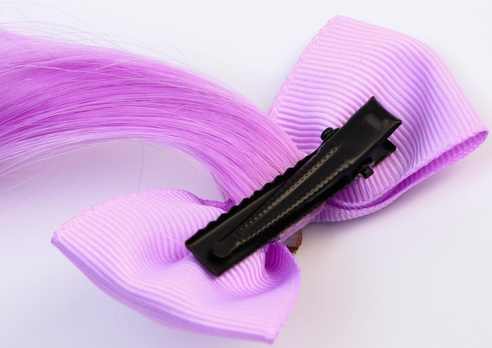 Прядь для волос бант со стразой, градиент фиолетовый, WINX