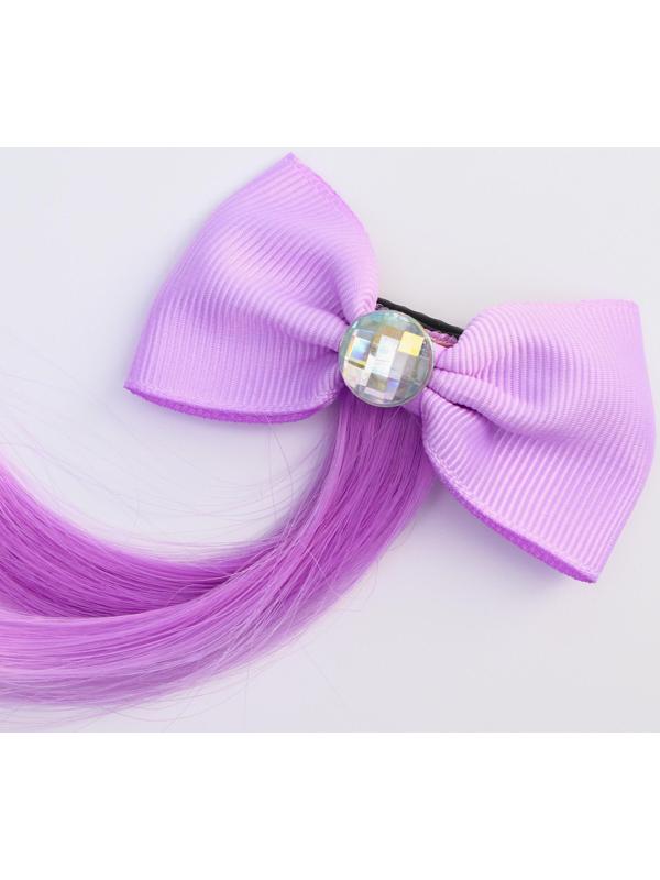 Прядь для волос бант со стразой, градиент фиолетовый, WINX