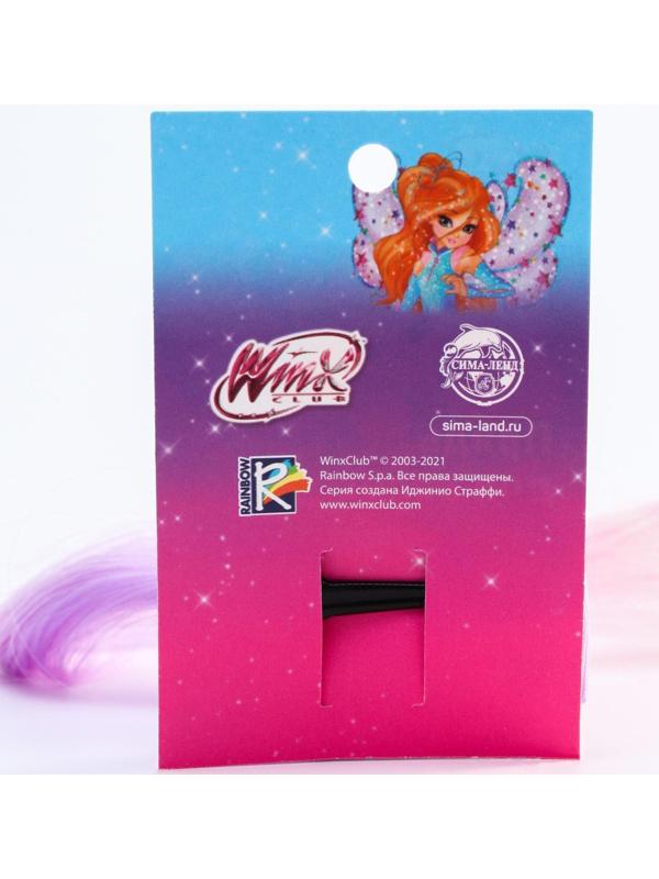 Прядь для волос бант со стразой, градиент фиолетовый, WINX