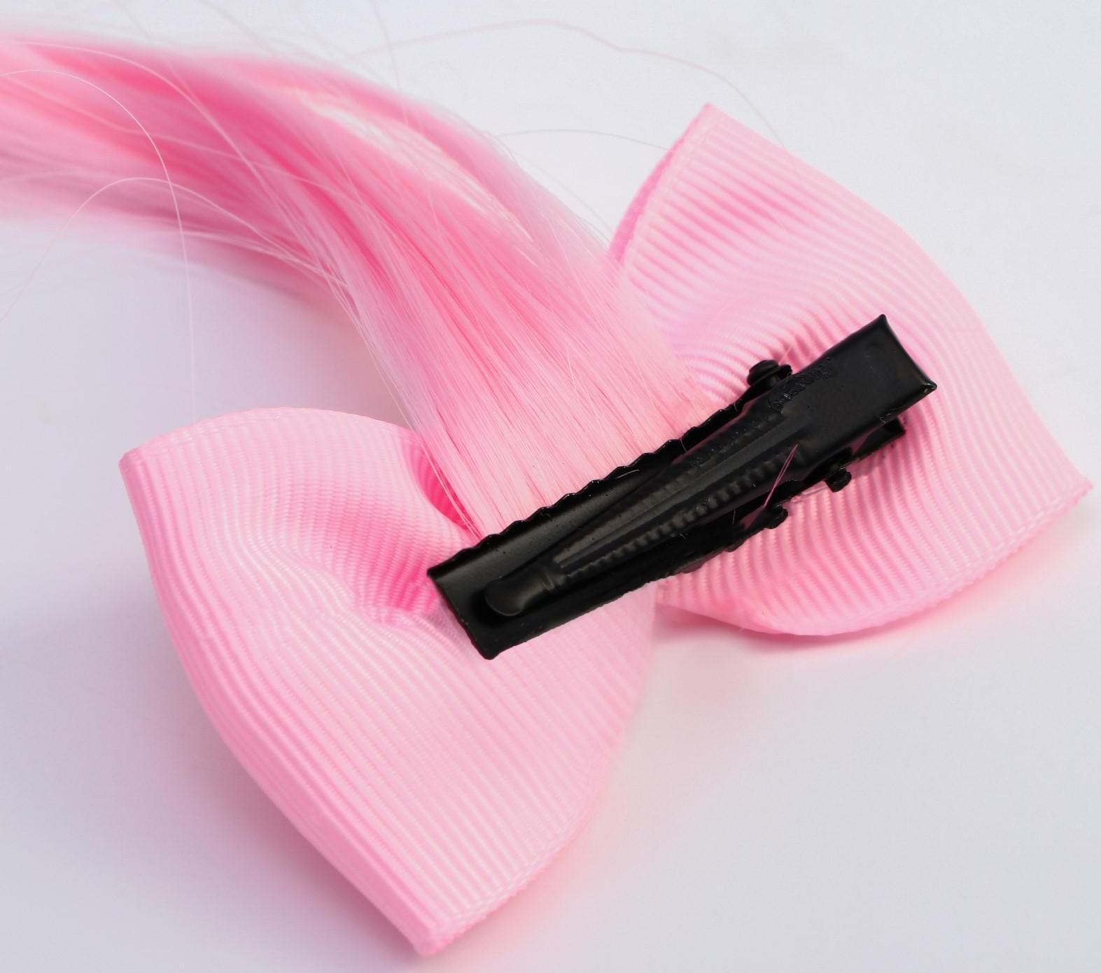 Прядь для волос бант со стразой, градиент розовый, WINX