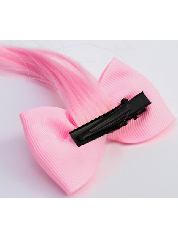 Прядь для волос бант со стразой, градиент розовый, WINX