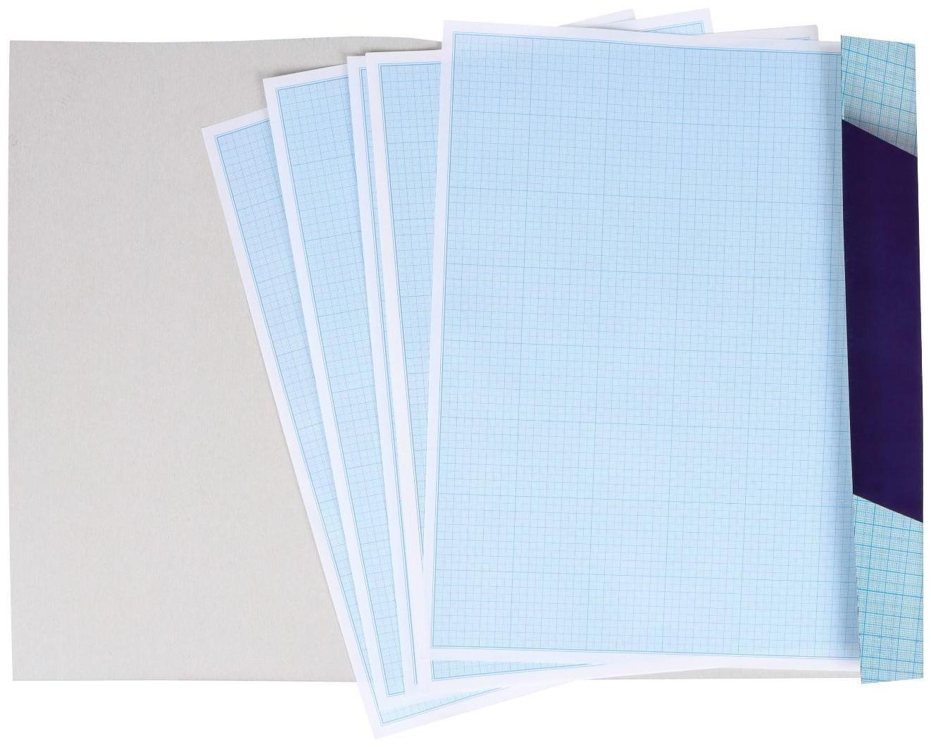 Бумага масштабно-координатная А3 10 листов Calligrata, голубая сетка