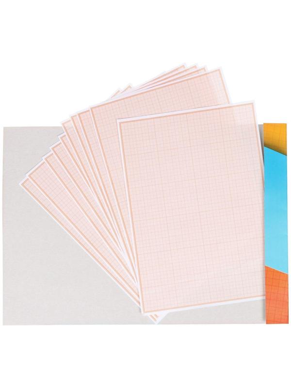 Бумага масштабно-координатная А4 10 листов Calligrata, оранжевая сетка