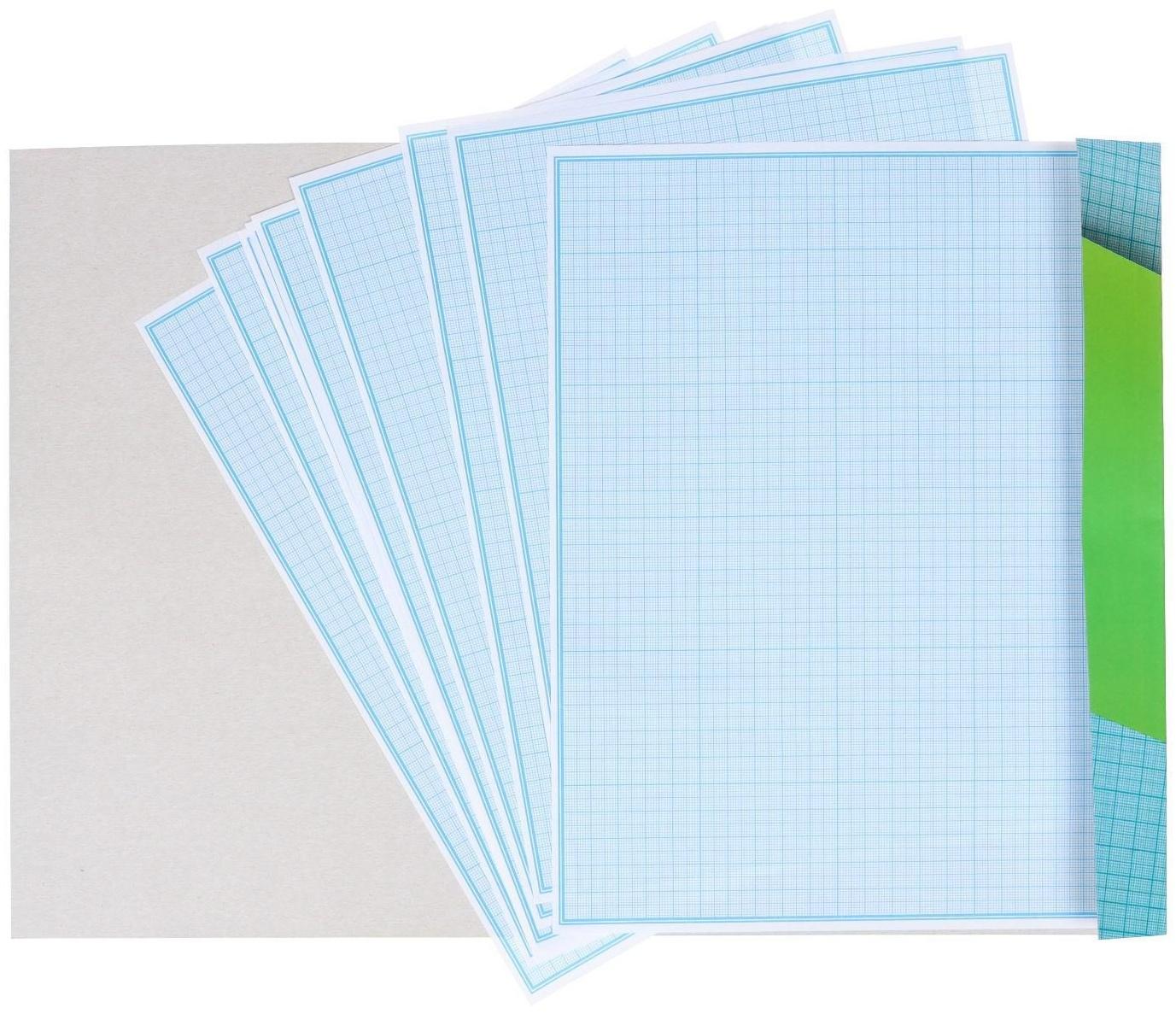 Бумага масштабно-координатная А4 10 листов Calligrata, голубая сетка