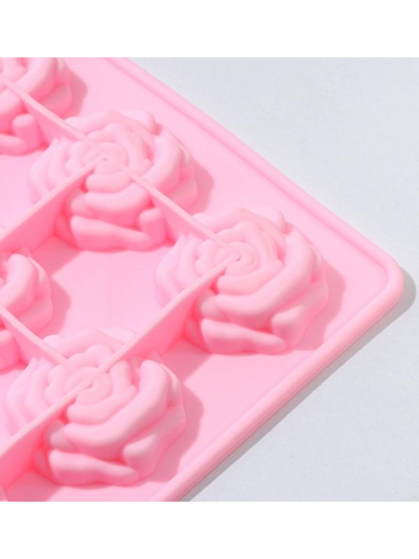 Форма для льда и кондитерских украшений Доляна «Розочки», 20,7×14,3×1,3 см, силикон, 12 ячеек, цвет МИКС