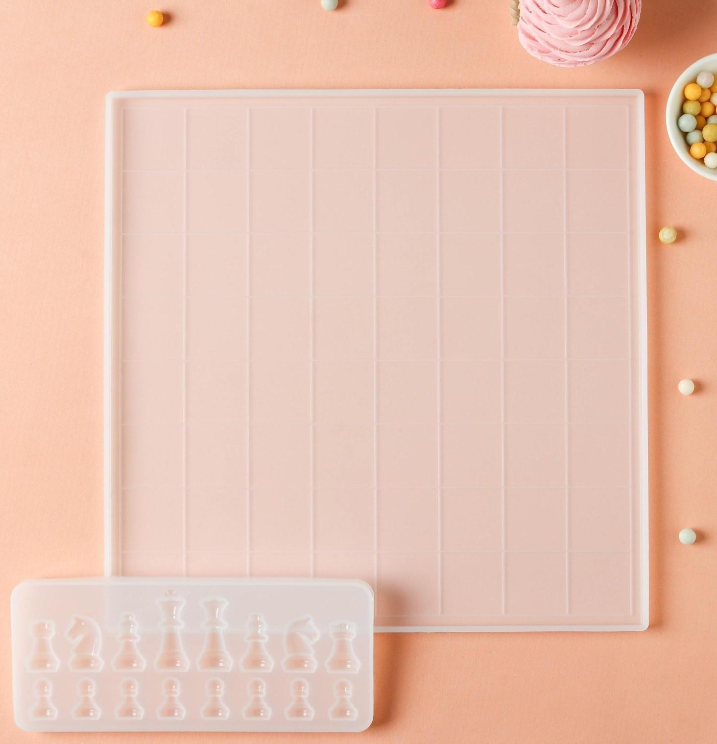 Набор молдов кондитерских «Шахматы», 2 шт: доска 31×1 см, 20,5×8,5×1 см, цвет прозрачный