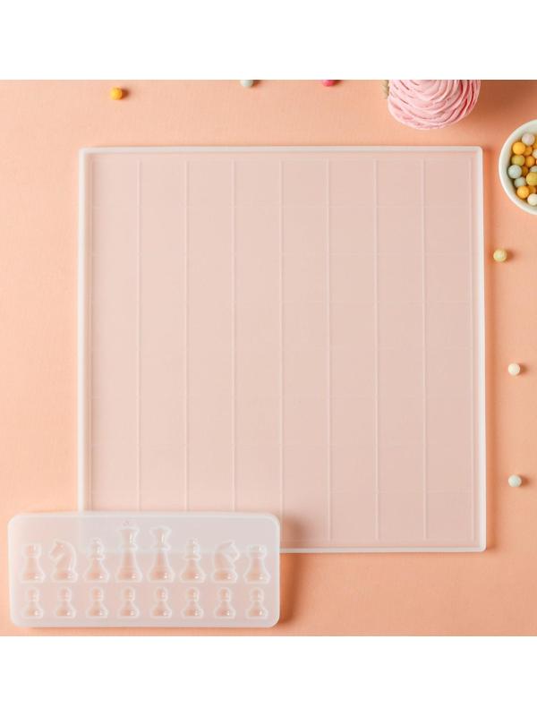Набор молдов кондитерских «Шахматы», 2 шт: доска 31×1 см, 20,5×8,5×1 см, цвет прозрачный