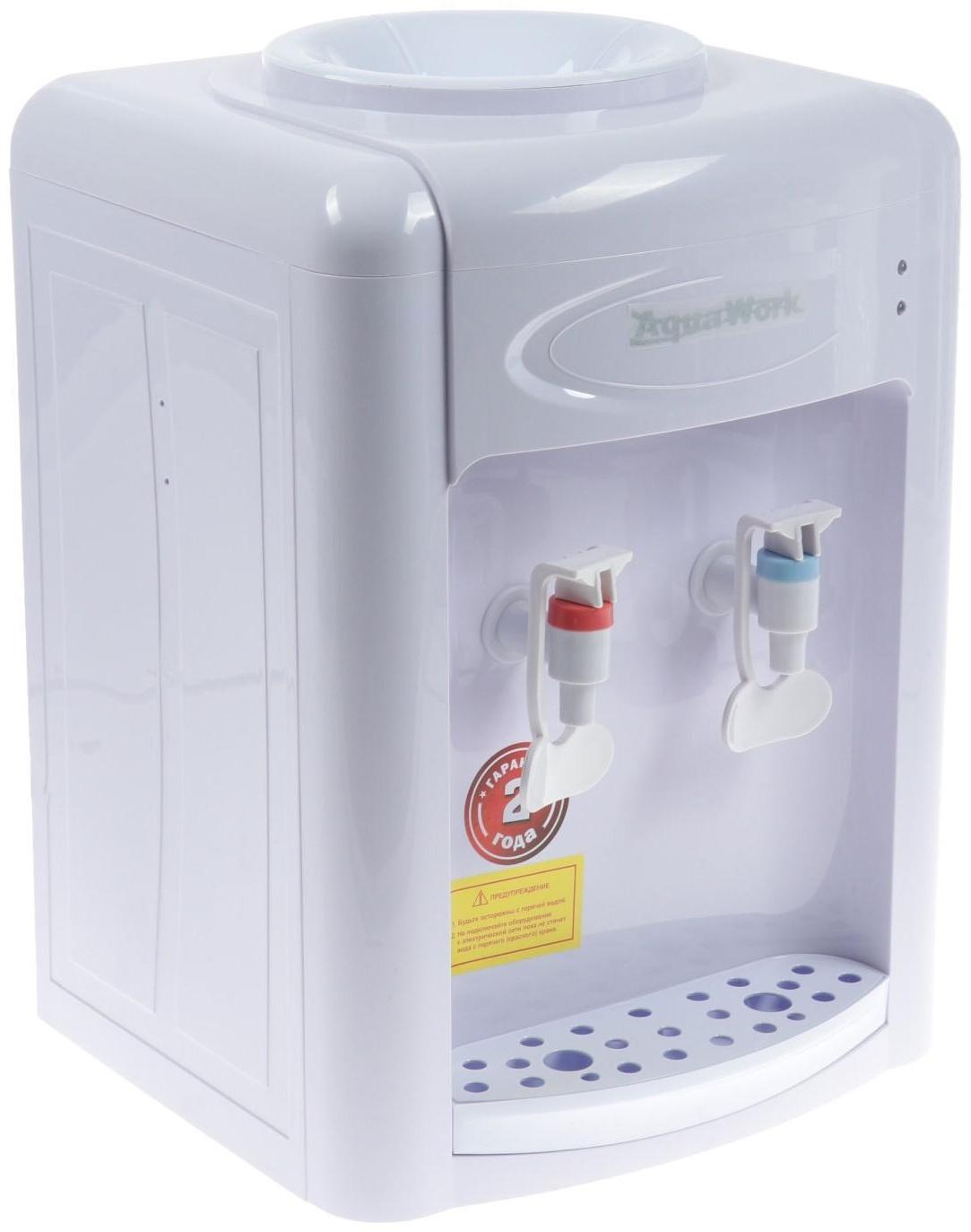Кулер для воды AquaWork AW 0.7TDR, с нагревом/охлаждением, 700 Вт, белый