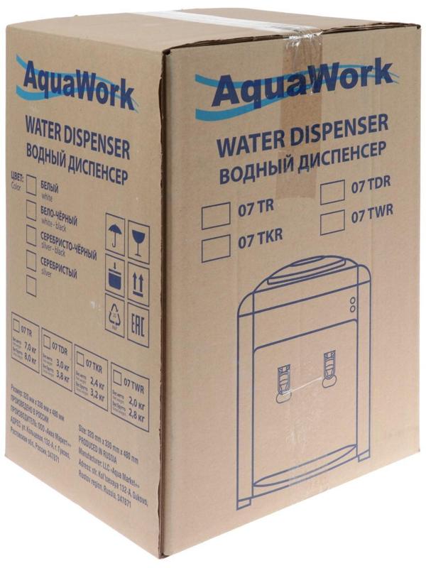 Кулер для воды AquaWork AW 0.7TDR, с нагревом/охлаждением, 700 Вт, белый
