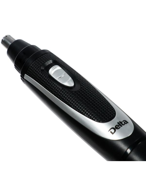 Триммер DELTA DL-4301, для ушей/бороды, 2 Вт, 2 насадки, серебристо-чёрный