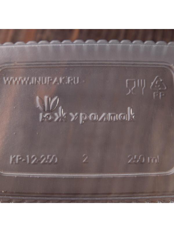 Контейнер одноразовый «Южуралпак», КР-12, 250 гр, 11,2×8,6×5,2 см, цвет прозрачный