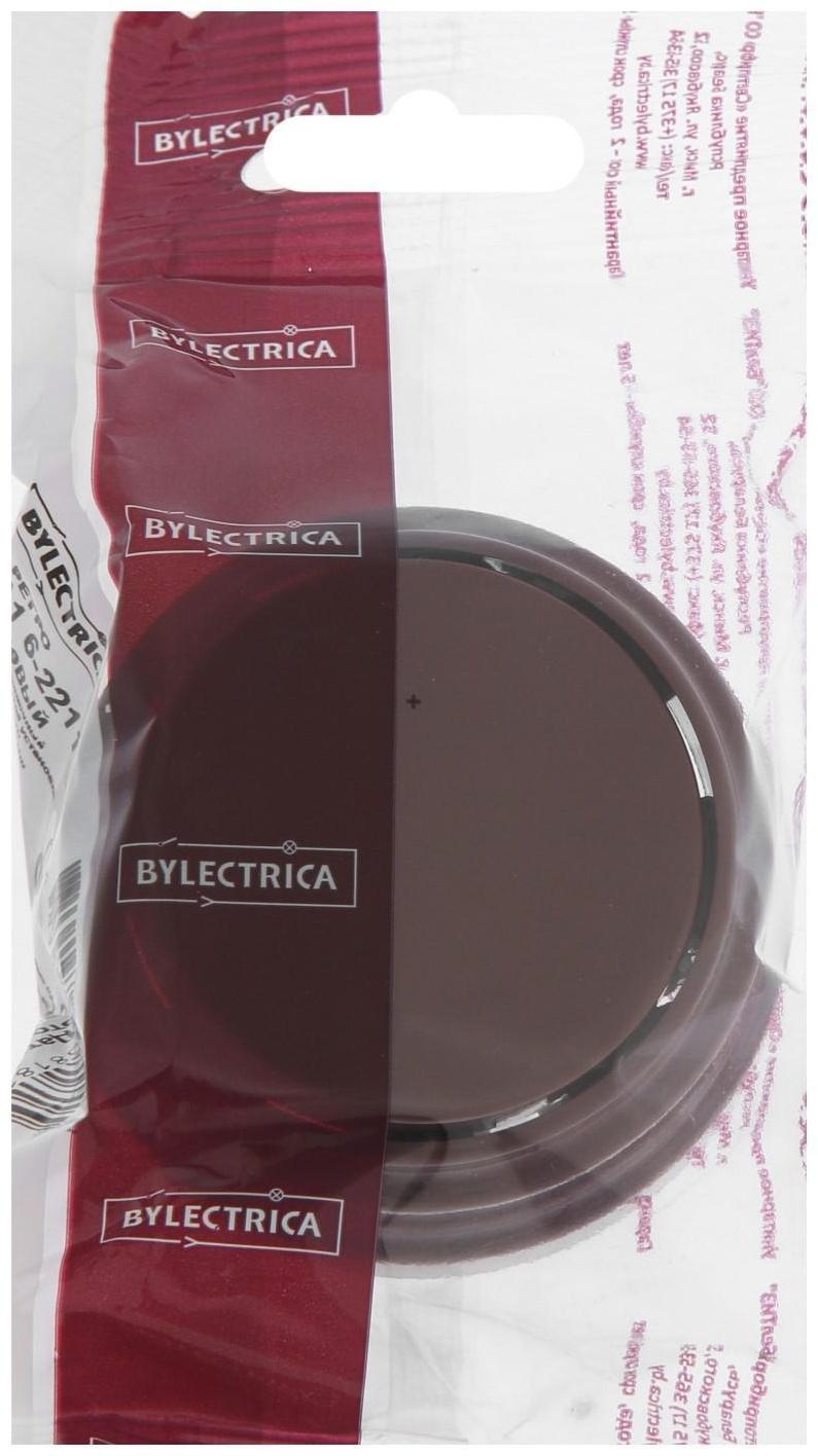 Выключатель BYLECTRICA Ретро А1 6-2211, 6 А, 1 клавиша, наружный, коричневый