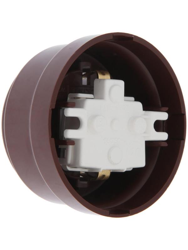 Розетка BYLECTRICA Ретро РА16-0202, 16А, одномест., наруж., с з/к, без крышки, IP20, корич.