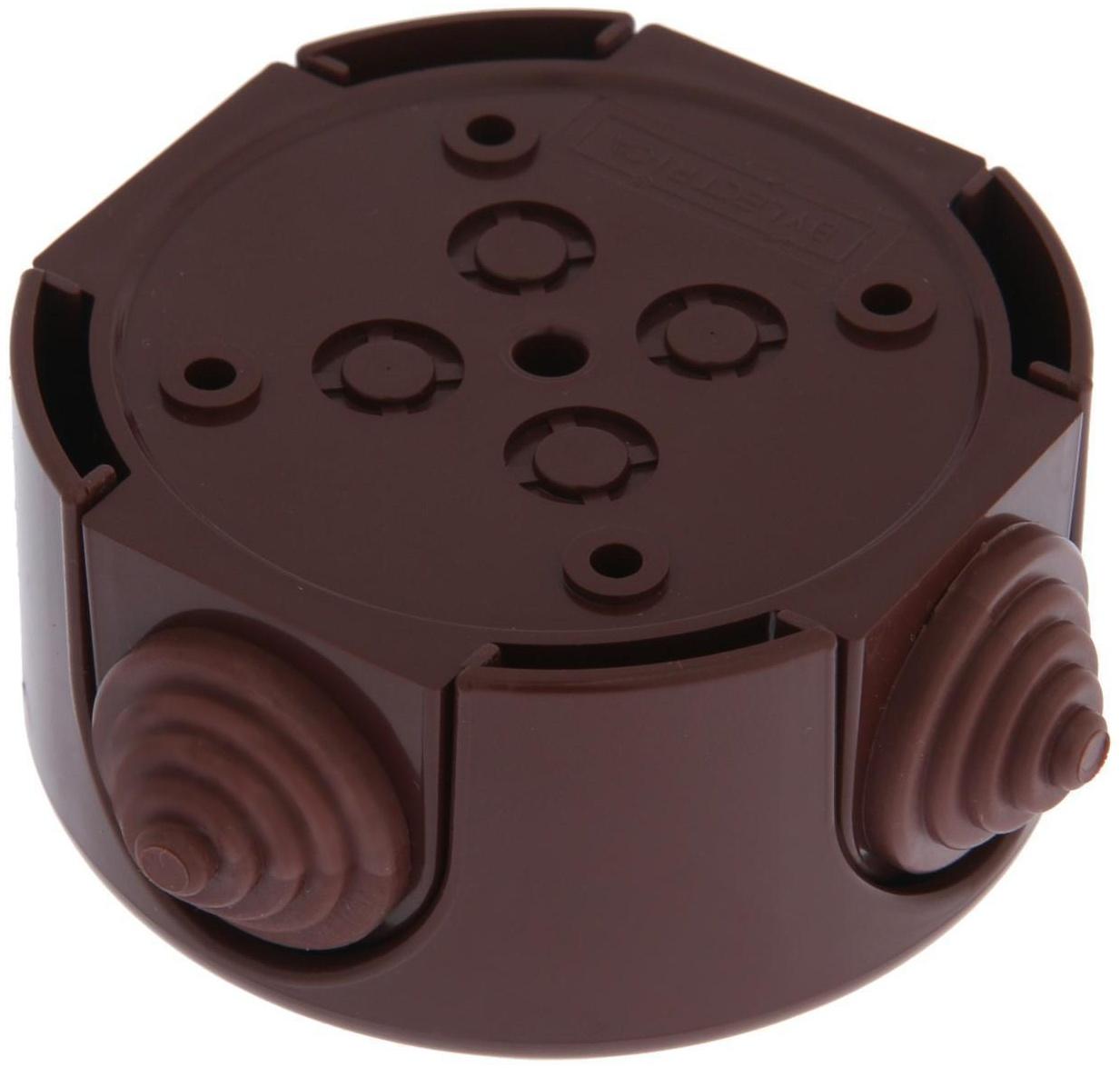 Коробка распределительная BYLECTRICA Ретро КМ-449, 95х95х45 мм, IP20, откр. уст., коричневая