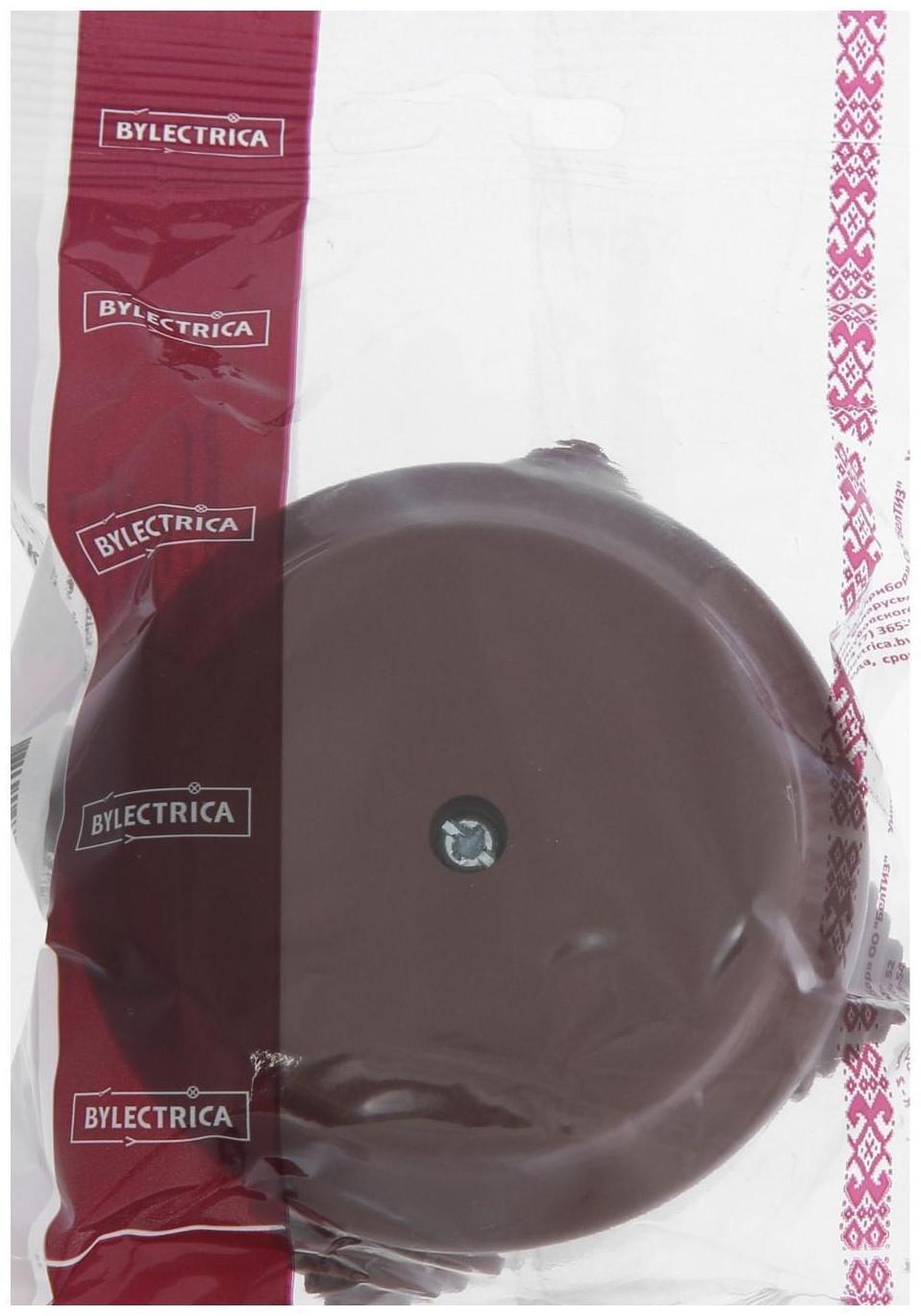 Коробка распределительная BYLECTRICA Ретро КМ-449, 95х95х45 мм, IP20, откр. уст., коричневая