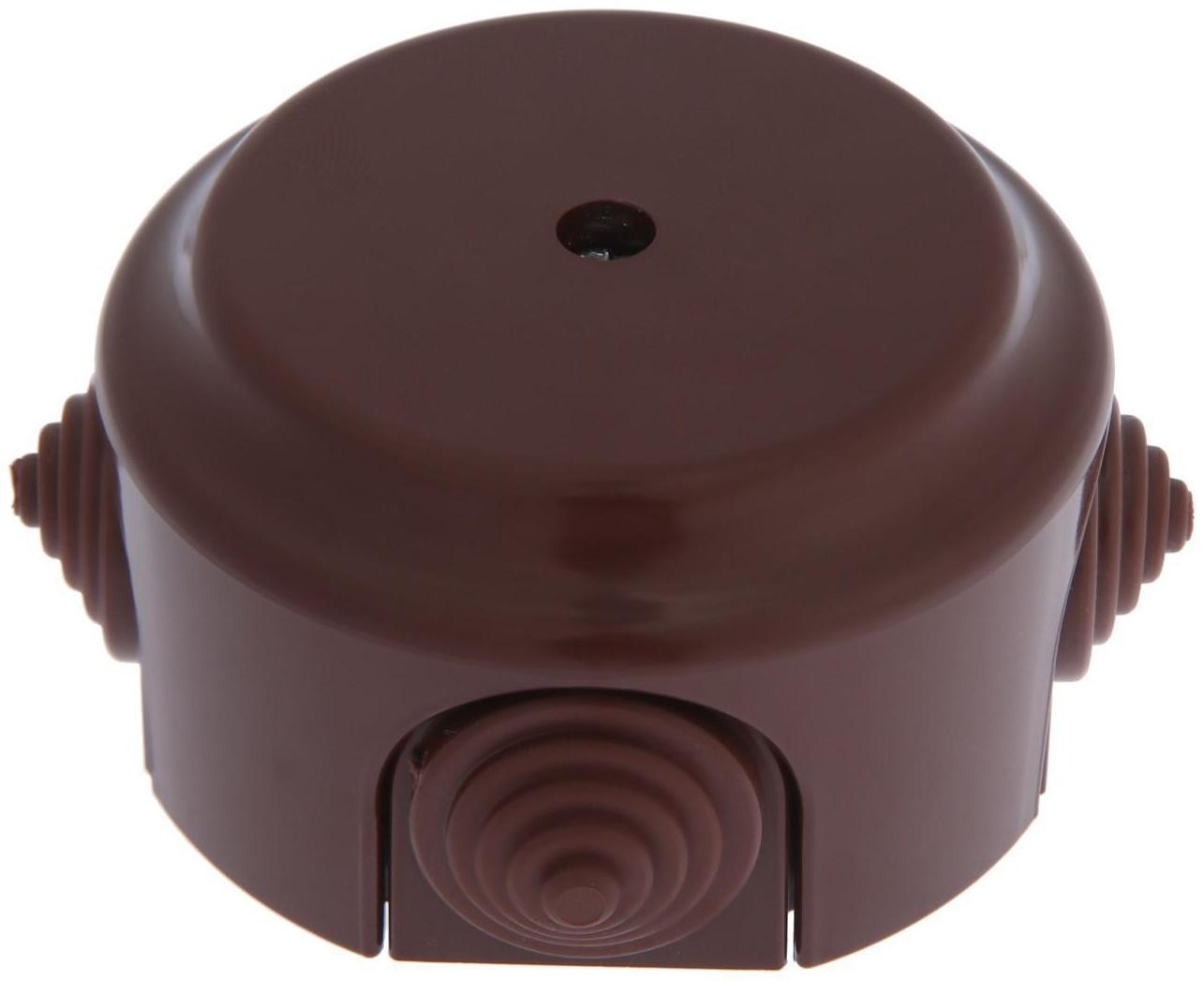 Коробка распределительная BYLECTRICA Ретро КМ-449, 95х95х45 мм, IP20, откр. уст., коричневая