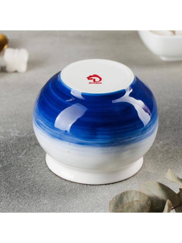 Сахарница керамическая Доляна «Космос», 400 мл, с крышкой, цвет синий