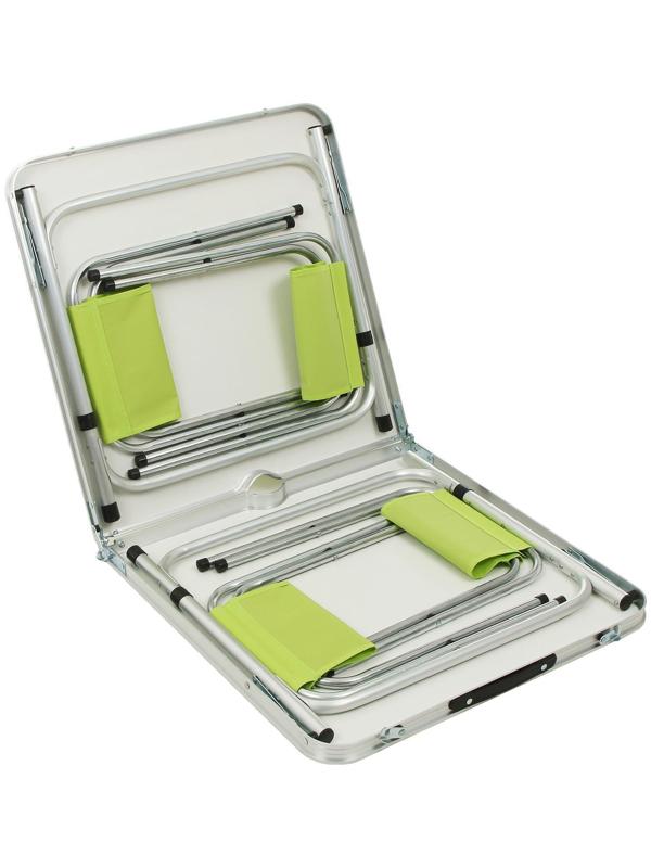 Набор мебели туристической (стол 120х60х55/60/70 см, стул 29х35х30 см), цвет салатовый