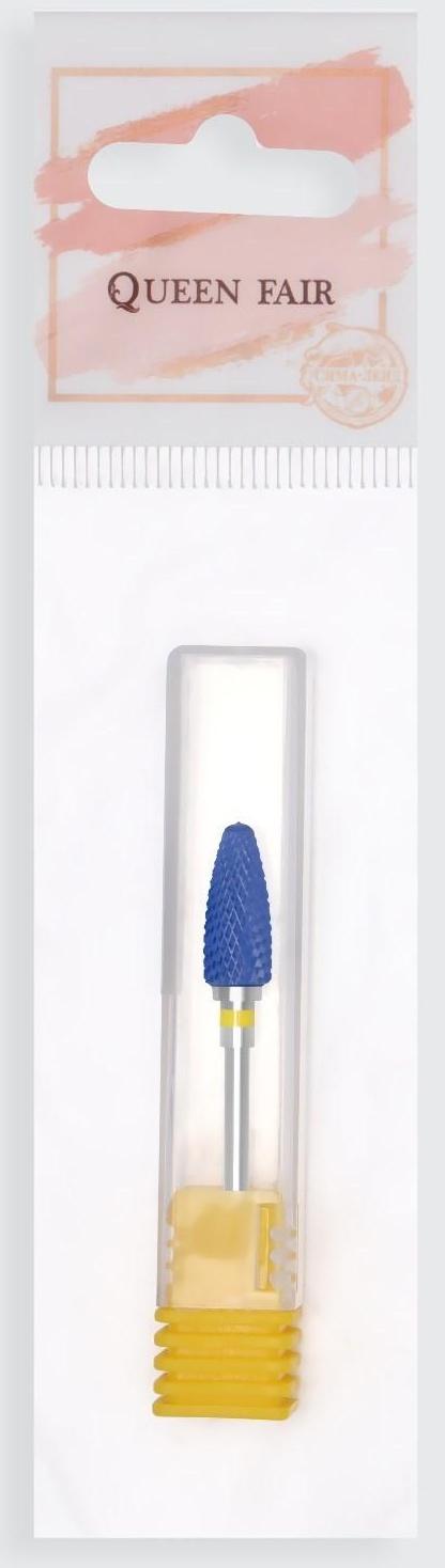 Фреза керамическая для маникюра «Кукуруза», супер мелкая нарезка, 6 × 15 мм, в пластиковом футляре, цвет синий