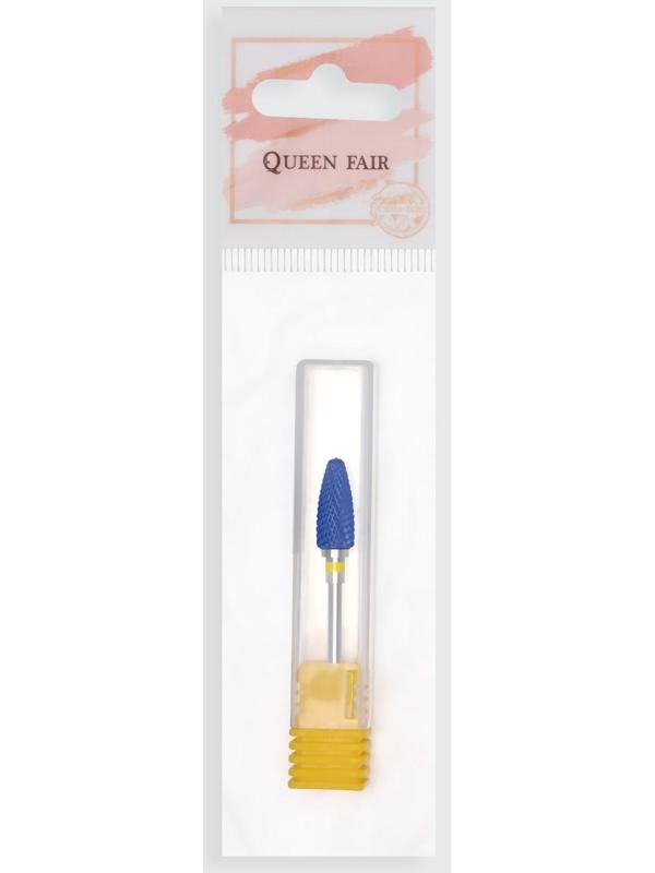 Фреза керамическая для маникюра «Кукуруза», супер мелкая нарезка, 6 × 15 мм, в пластиковом футляре, цвет синий