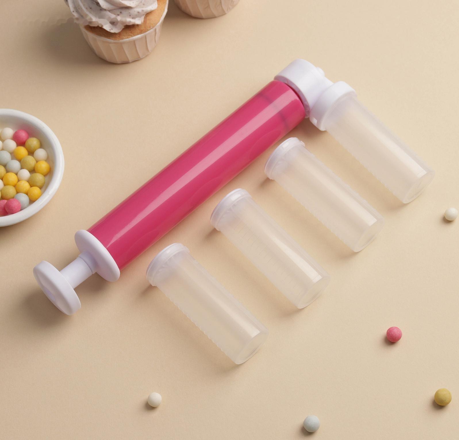 Аэрограф механический, 25×12×3 см, 4 ёмкости в комплекте, цвет МИКС