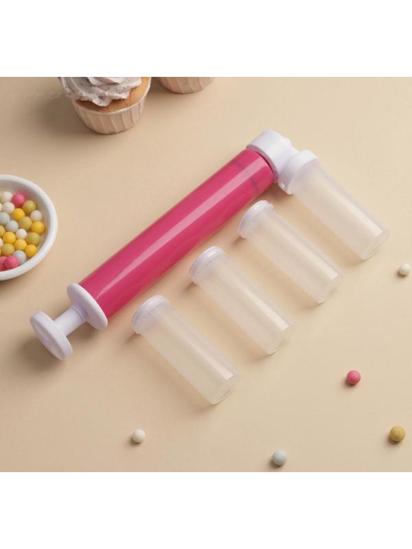 Аэрограф механический, 25×12×3 см, 4 ёмкости в комплекте, цвет МИКС