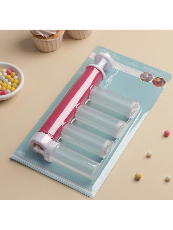 Аэрограф механический, 25×12×3 см, 4 ёмкости в комплекте, цвет МИКС