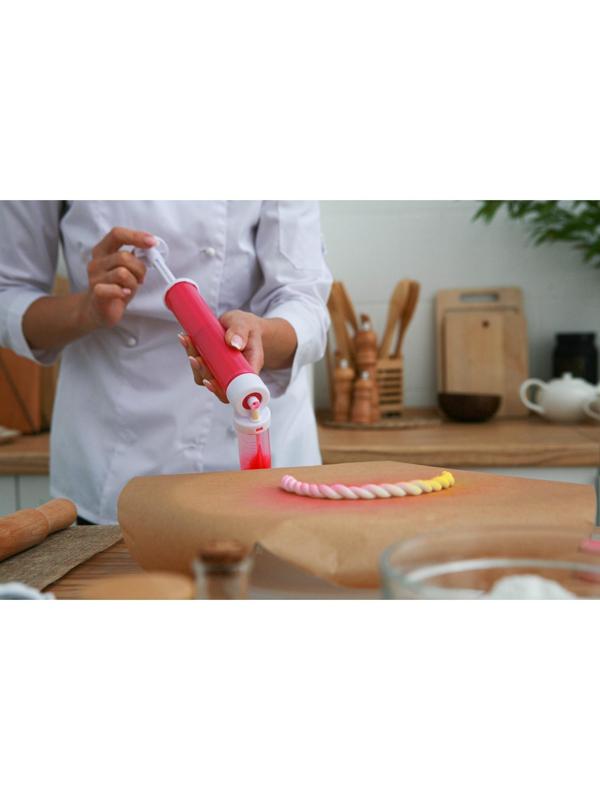 Аэрограф механический, 25×12×3 см, 4 ёмкости в комплекте, цвет МИКС