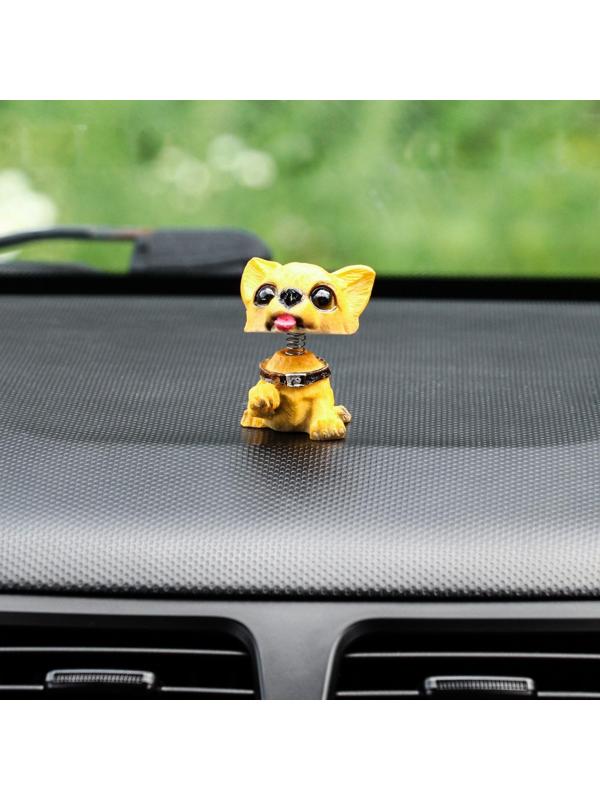 Собака на панель авто, качающая головой, мини, СП 25