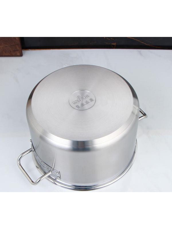 Кастрюля, 9 л, d=28 см, h=17,5 см, металлическая крышка, тройное дно, индукция