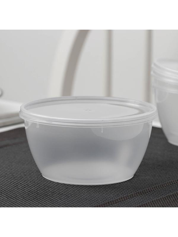 Банка с крышкой «Супница», 360 мл, d=11,2 см, цвет прозрачный