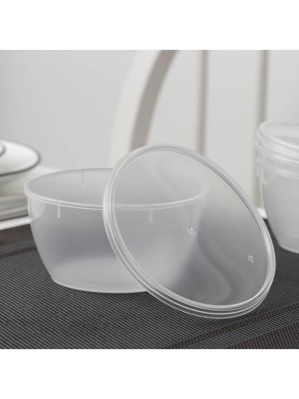 Банка с крышкой «Супница», 360 мл, d=11,2 см, цвет прозрачный