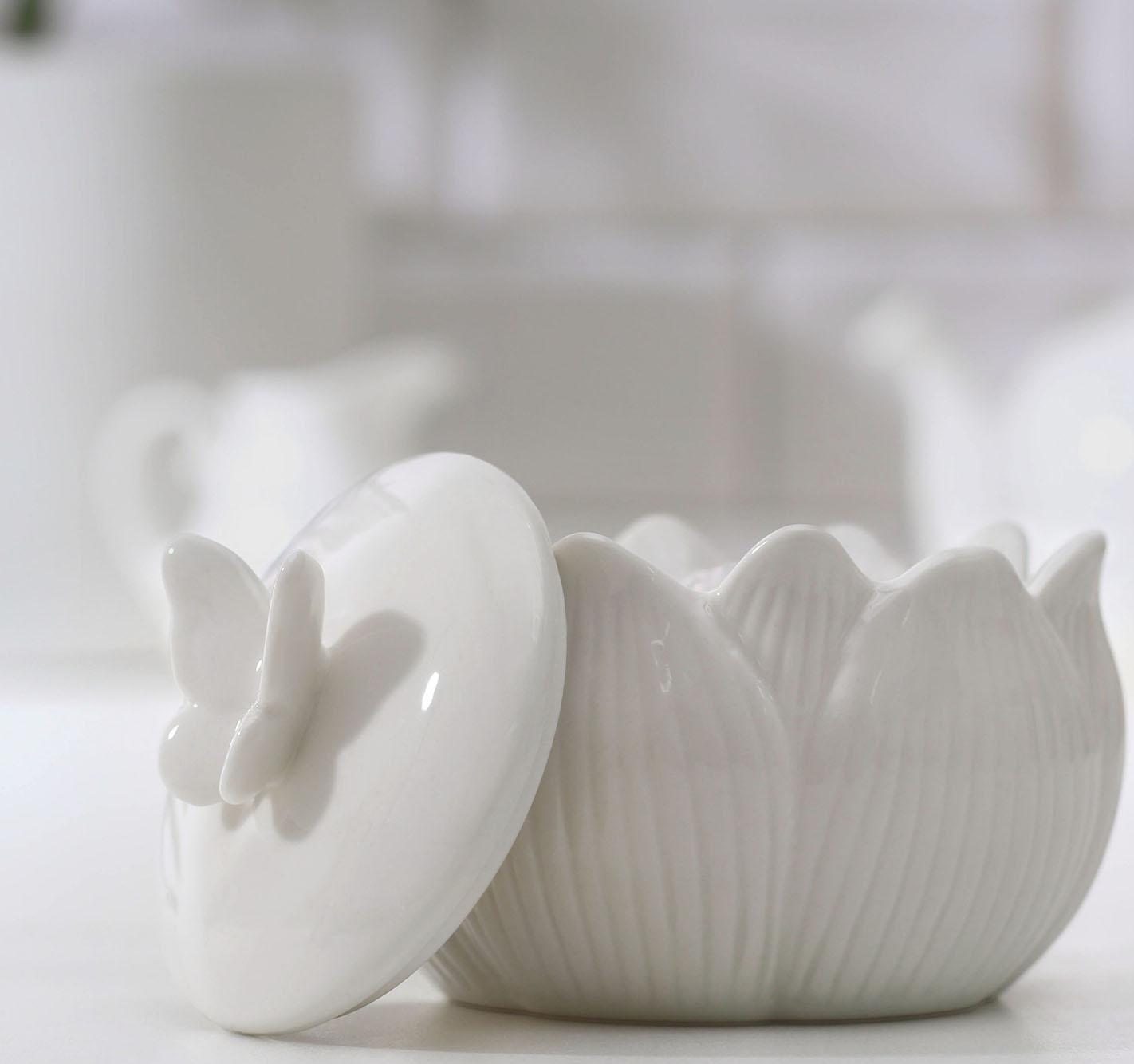 Сахарница керамическая «Цветок», цвет белый