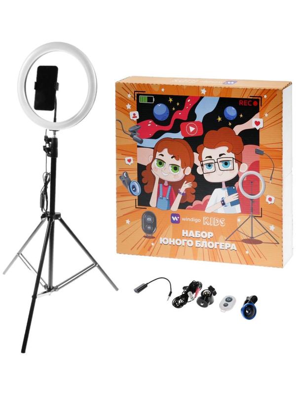 Набор Юного Блогера Windigo KIDS CB-97, лампа на штативе, микрофон, пульт, линзы, переходник