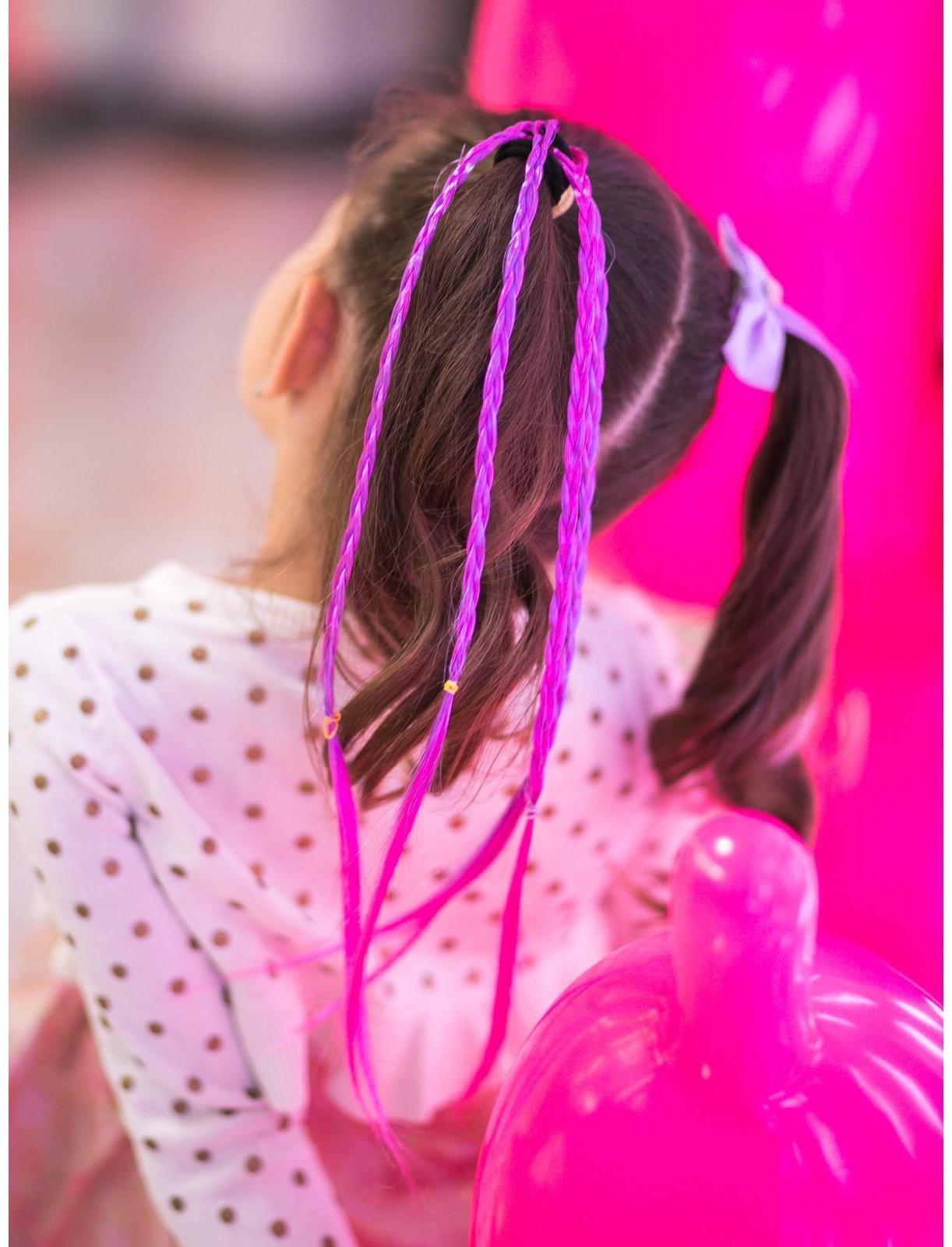 Косички для волос на резинке, розовый, WINX