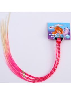 Косички для волос на резинке, розовый, WINX