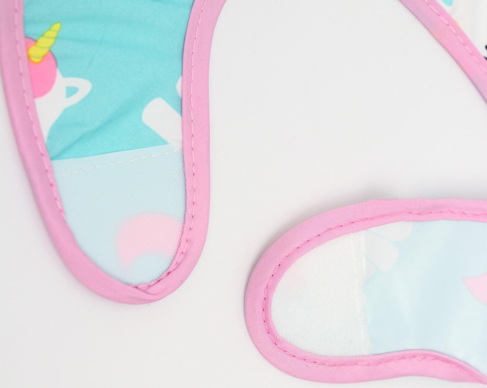 Нагрудник для кормления «Единорог» непромокаемый на липучке, с карманом