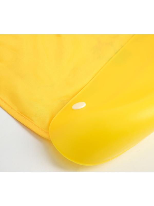 Нагрудник для кормления «Цыплята» непромокаемый на кнопке, с супер-карманом