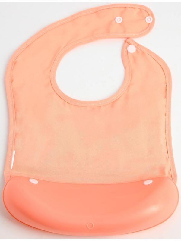 Нагрудник для кормления «Совушка» непромокаемый на кнопке, с супер-карманом