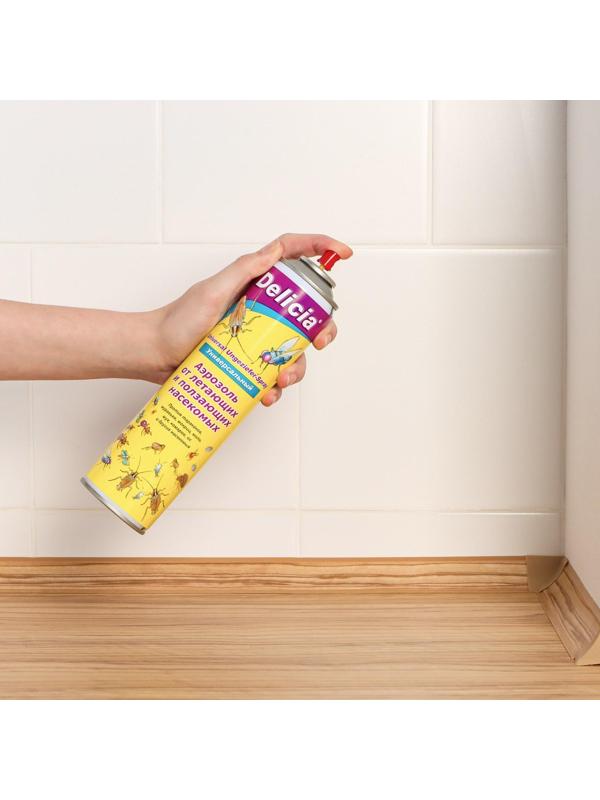 Аэрозоль профессиональный универсальный DELICIA от летающих и ползающих насекомых, 400 мл