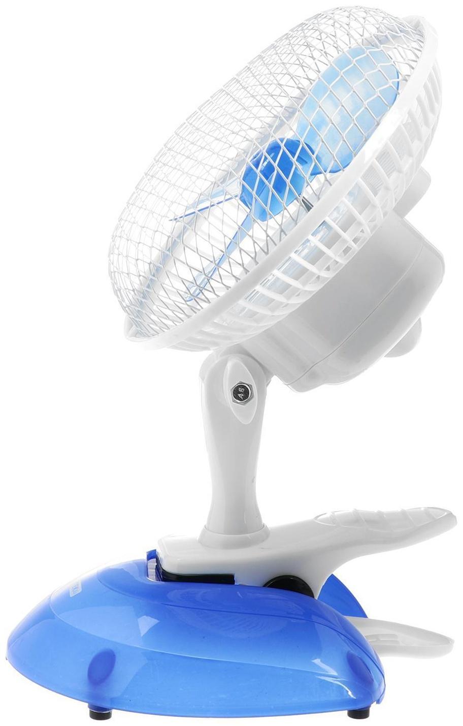 Вентилятор Centek CT-5003 Blue, настольный, 20 Вт, 19 см, клипса, 2 скорости