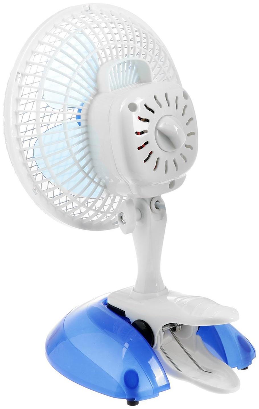 Вентилятор Centek CT-5003 Blue, настольный, 20 Вт, 19 см, клипса, 2 скорости