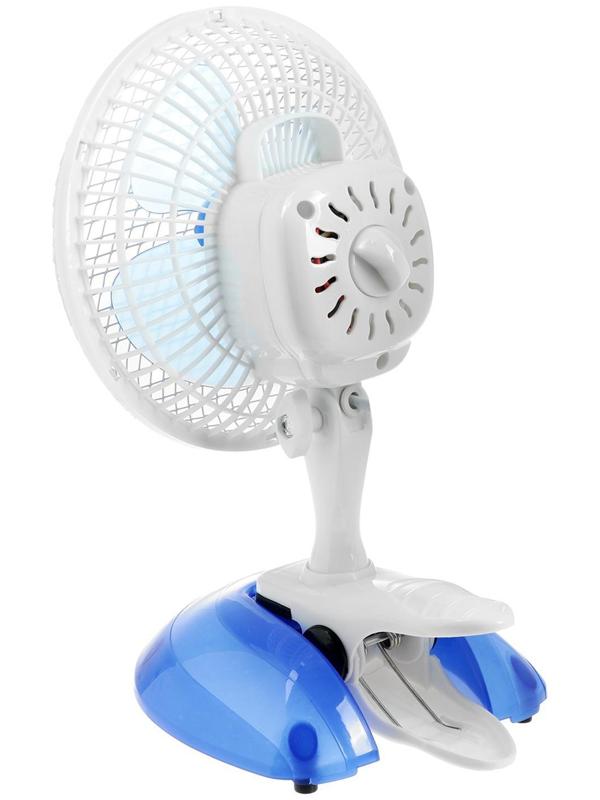 Вентилятор Centek CT-5003 Blue, настольный, 20 Вт, 19 см, клипса, 2 скорости