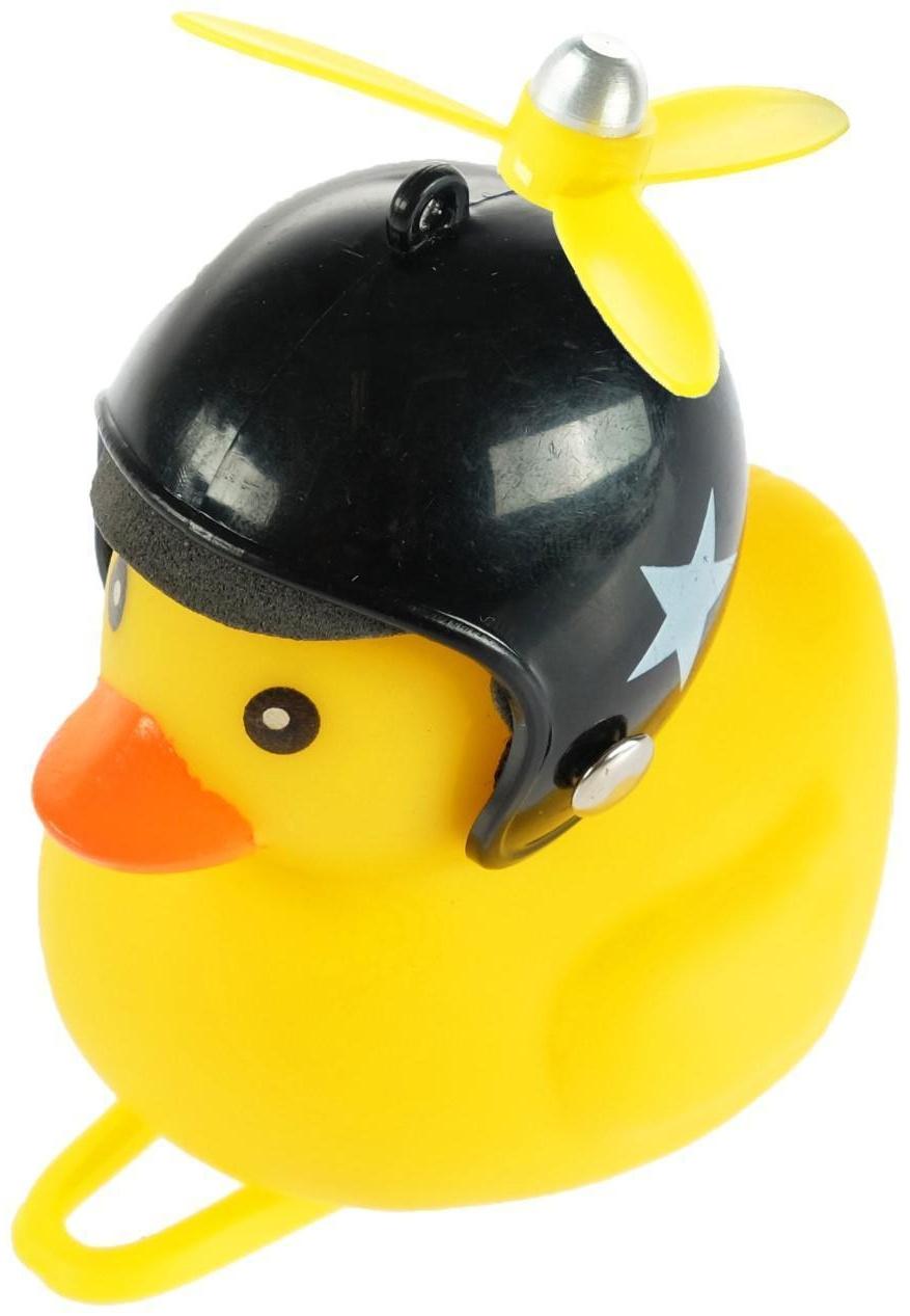 Утка с пропеллером, крепление на руль, желтый, микс