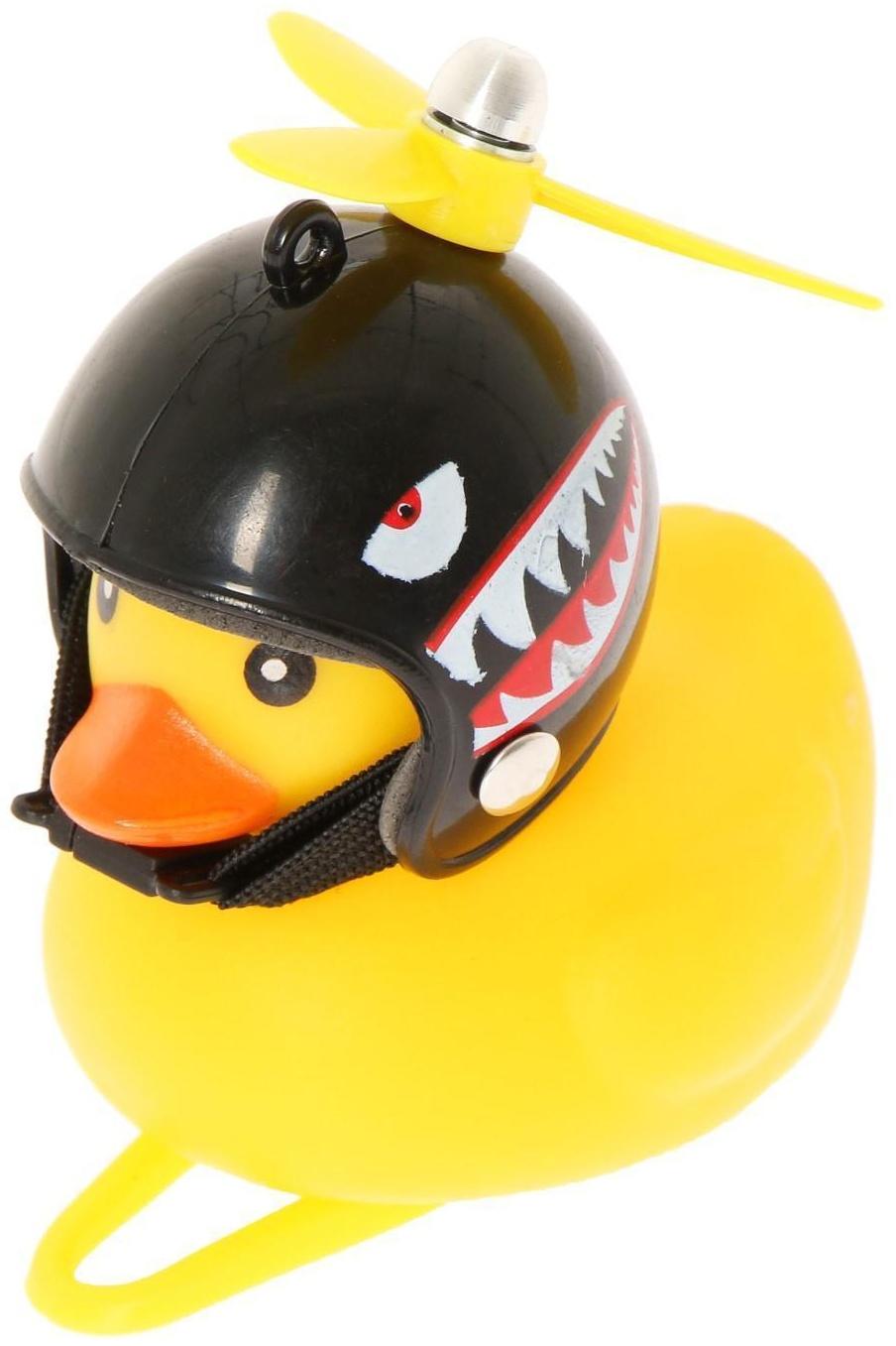 Утка с пропеллером, крепление на руль, желтый, микс